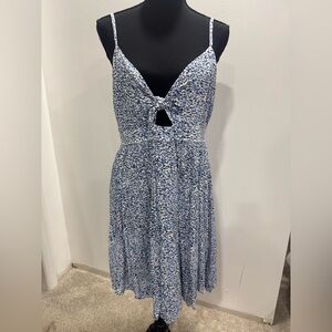 Banana Republic Blue and White Midi Dress